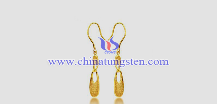 gold plated tungsten alloy earbob picture