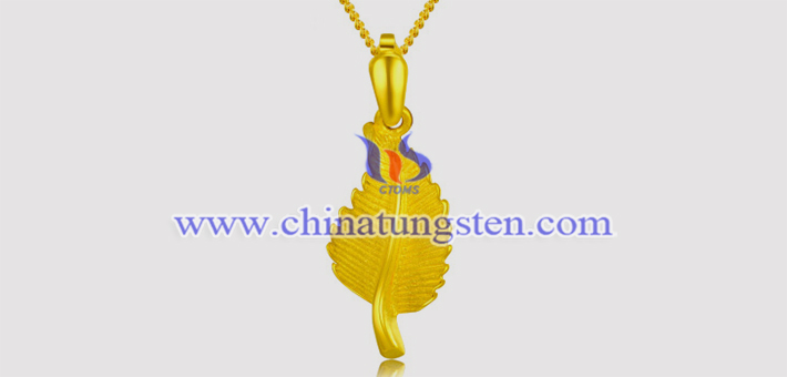 gold plated tungsten alloy leaf pendant picture