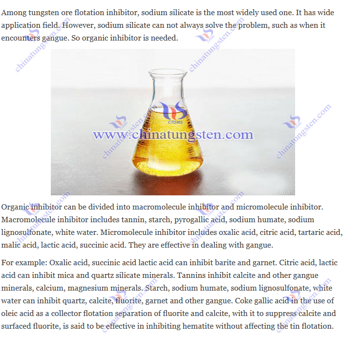 Tungsten ore flotation organic inhibitor image